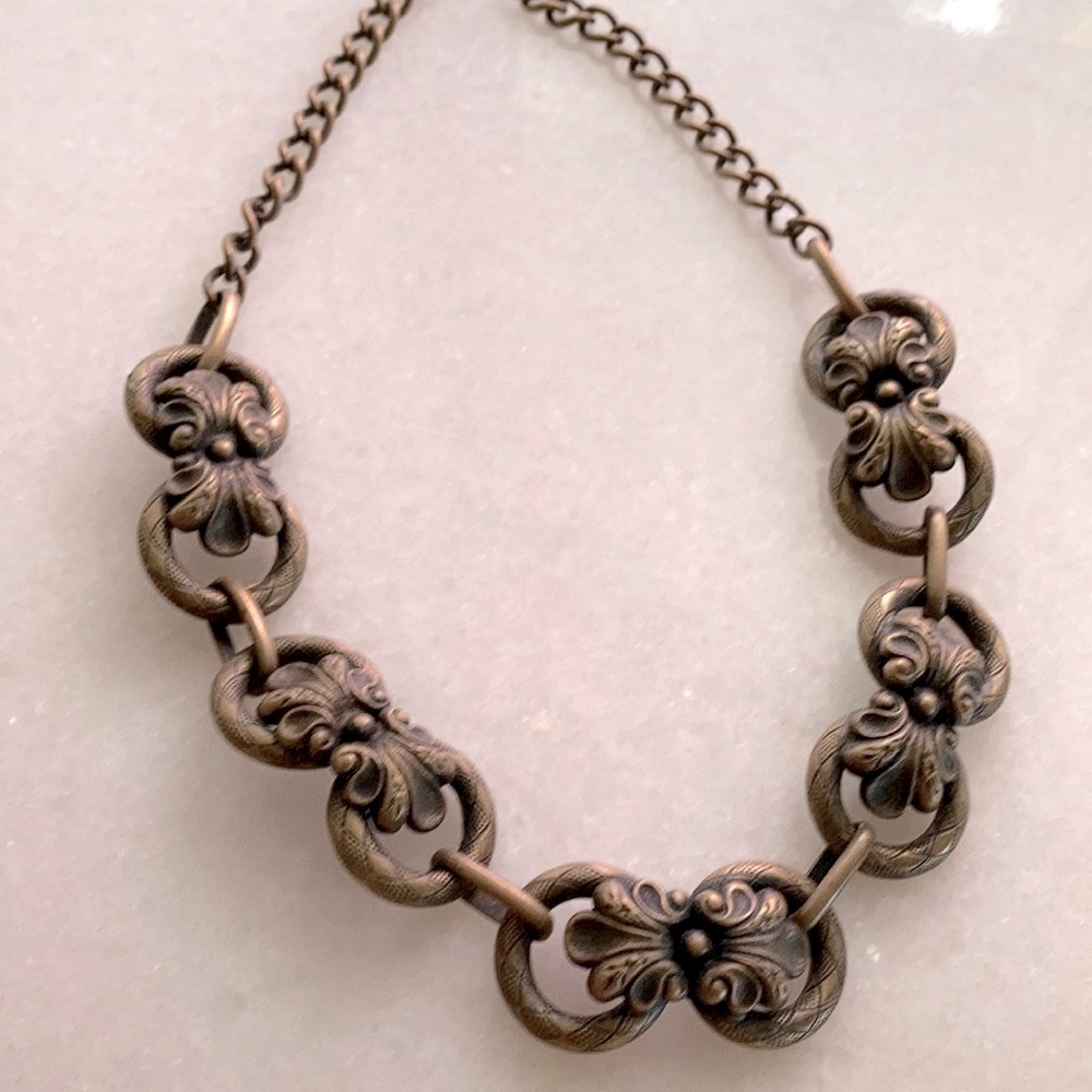 Bohemian antique brass art nouveau necklace